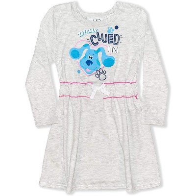 Nickelodeon Girl's Blue's Clues Totally Clued In Long Sleeve Knee-Length Dress, Casual Clothing for Toddlers - Size 2T