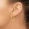 Black Bow Jewelry Triple Polished Twist Hoop Earrings in 14k Yellow Gold, 21mm - 3 of 4