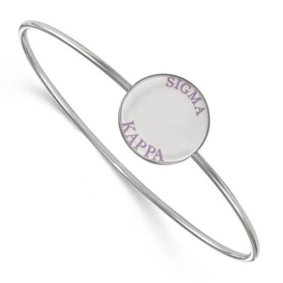 Black Bow Jewelry Sterling Silver Sigma Kappa Greek Life Bangle Bracelet 8 Inch