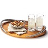 Nambe Braid Large Acacia Wood Serving Tray with Metal Alloy Handles, Platters for Serving Snacks, Food, Cookies,Natural - 2 of 4