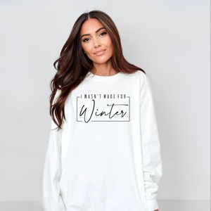 Simply Sage Market I Wasn't Made For Winter With Border Garment Dyed Sweatshirt - 1 of 4
