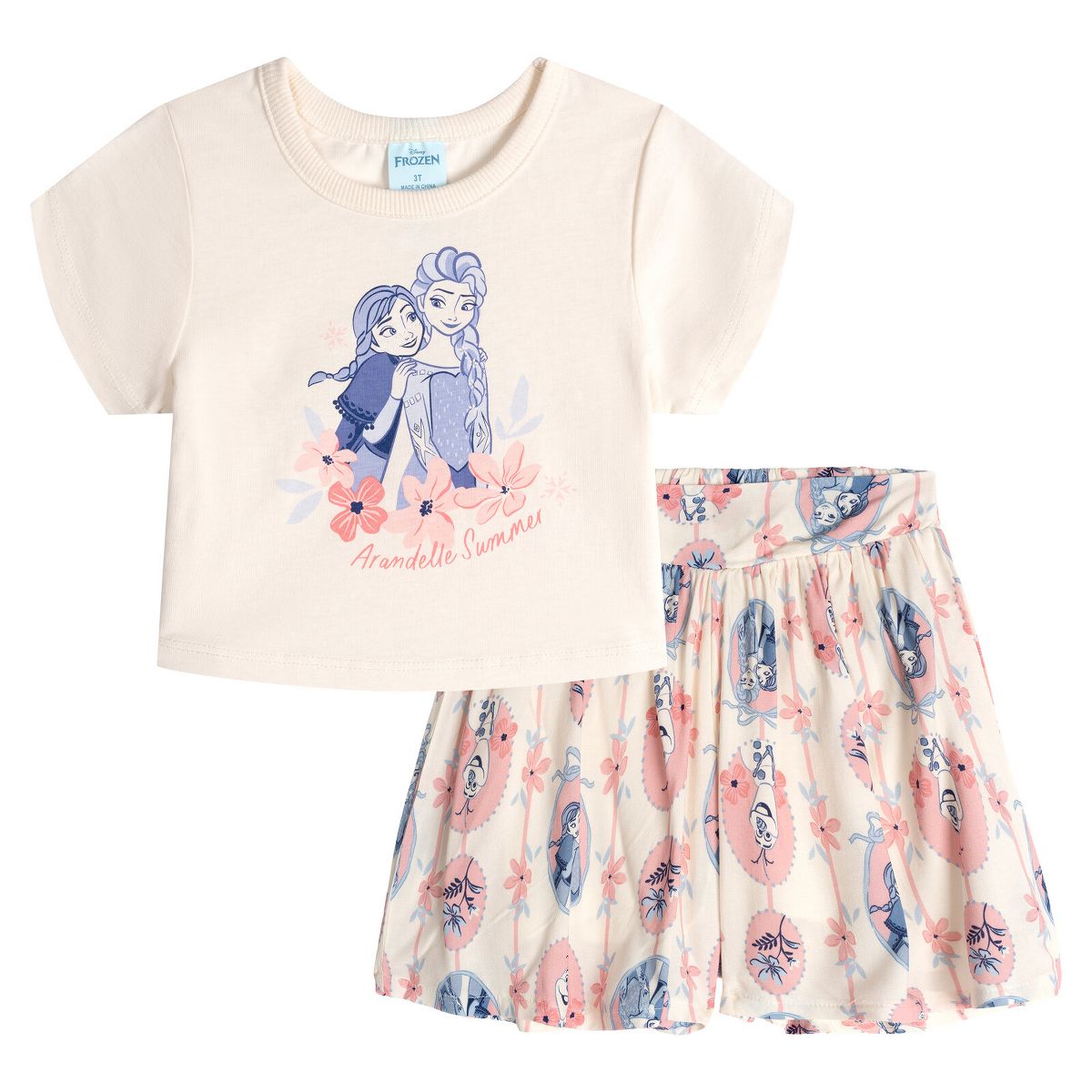 Disney Girls' 2-Piece T-Shirt and Skort Set Little Kid to Big Kid