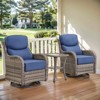 POCASSY Outdoor Swivel Rocker Patio Swivel Chairs Set of 2, 6" Thick Cushions All Weather Gray Wicker Swivel Glider Chairs with High Back for Porch - 2 of 4