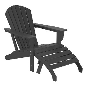 WestinTrends Dylan HDPE Outdoor Patio Adirondack Chair with Ottoman (2-Piece Set) - 1 of 4