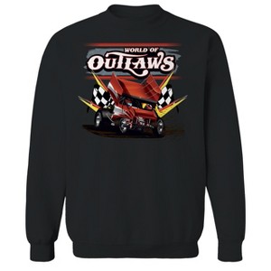 Woo Men's World Of Outlaws Red Car Long Sleeve Graphic Cotton Pullover Sweatshirt - 1 of 4
