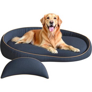 Hachikiko Orthopedic Dog Bed for Large Breeds - Memory Foam/Removable Plush Cover/Non-Slip Base, Joint Pain Relief (110×81×25cm) - 1 of 4