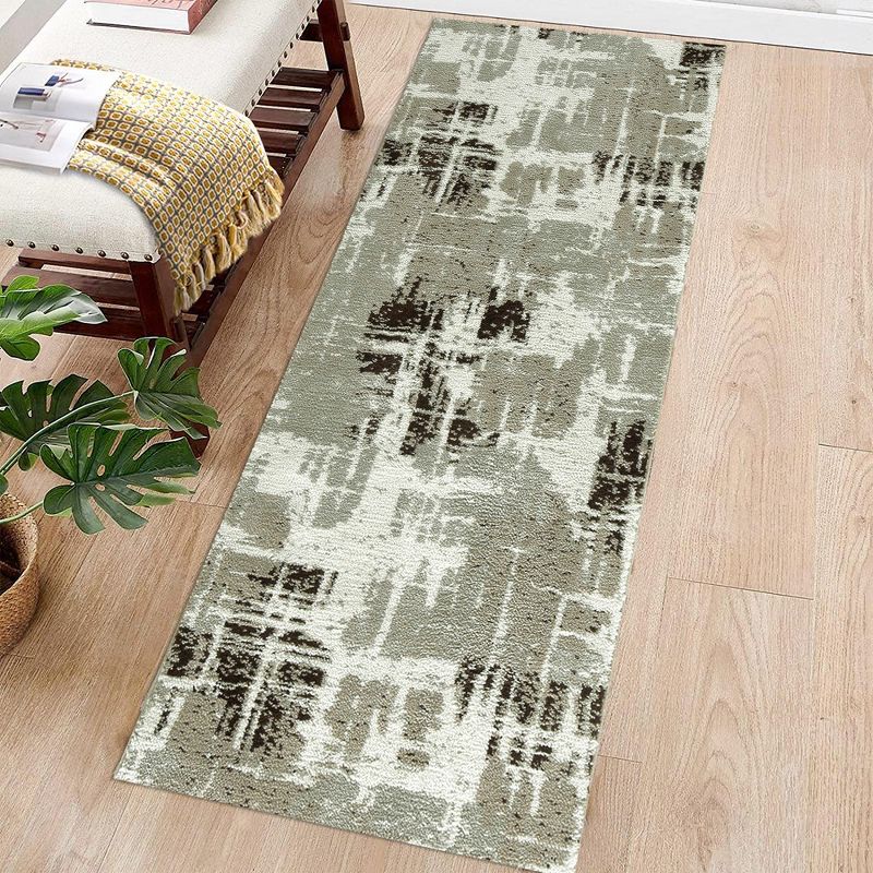 Modern Abstract Area Rug Contemporary Rug Geometric Distressed Rug, 2 of 9
