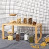 LunaLulinlk (2 pack) Bamboo Stackable Shelf, Natural Bamboo Color, Easy Assemble, 16 x 10 x 1.18in - 3 of 4