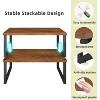 Simple Trending 2 Pack Monitor Stand Riser, Wood Desk Storage Organizer for Office Laptop, Computer, Antique Brown - 3 of 4