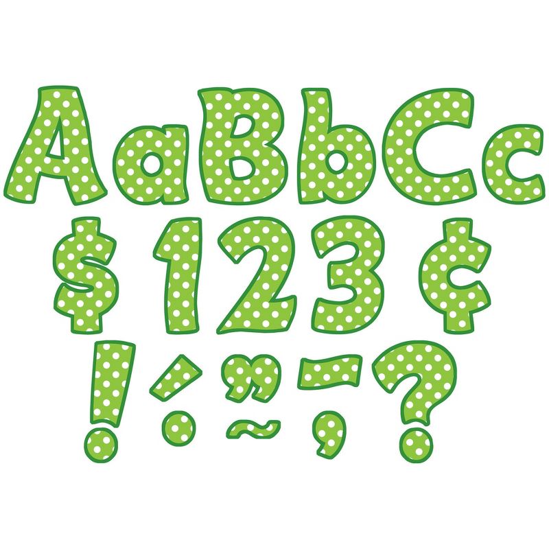 Teacher Created Resources® Lime Polka Dots Funtastic Font 4" Letters Combo Pack, 208 Pieces Per Pack, 3 Packs, 2 of 3