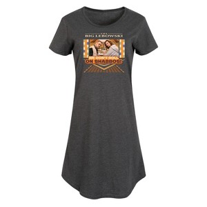 Women's - The Big Lebowski - We Don't Roll On Shabbos! Graphic T-shirt Dress - 1 of 4