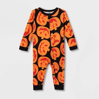 Image of Baby Halloween Pumpkins Snug Fit Matching Family Pajama - Hyde & EEK! Boutique™ Orange 3-6M