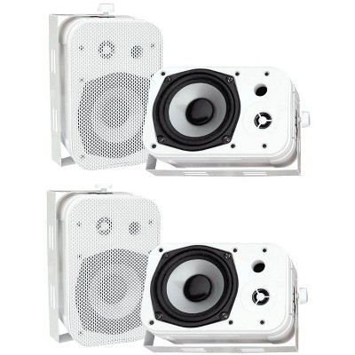 Pyle PDWR40W 5.25" White Indoor/Outdoor Waterproof Home Theater Speakers, 2 Pair