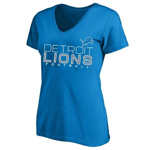NFL Detroit Lions Women's Short Sleeve V-Neck Plus Size T-Shirt - 1 of 3