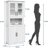 Acekool Tall Floor Cabinet, Modern Storage Cupboard with Doors & Shelves, Adjustable, for Bathroom Kitchen Living - 3 of 4