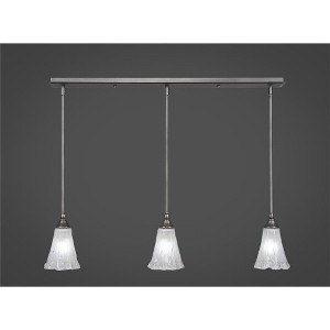 Toltec Lighting Any 3 - Light Chandelier in  Brushed Nickel with 5.5" Fluted Frosted Crystal Shade - 1 of 1
