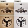 Ludomide 27"  Farmhouse Style Chandelier Ceiling Fan with Light and Remote Control for Bedroom Kitchen Dining Room-Brown Walnut - 4 of 4