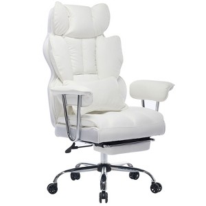 Efomao Desk Office Chair 400LBS, Big and Tall PU Leather Computer Chair, Executive Office Chair with Footrest and Lumbar Support - 1 of 4