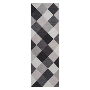 Machine Washable Plaid Checkered Design,Indoor Runners Carpet for Hallway, Entryway Indoor,Entry Laundry - 1 of 4