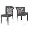 Christopher Knight Home Hava Outdoor Rattan and Iron Stacking Dining Chairs (Set of 2) - 2 of 4