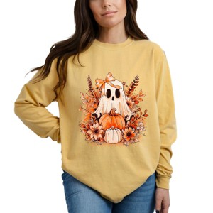 Simply Sage Market Girl Ghost Floral Garment Dyed Long Sleeve - 1 of 4