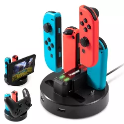 Insten Charging Dock Station For Nintendo Switch and OLED Model Console and Joy Con Controller, Extra Two USB 2.0 Ports & USB-C Charger Cable