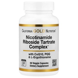 California Gold Nutrition Nicotinamide Riboside Tartrate (NRT) Complex, 60 Veggie Capsules - 1 of 4