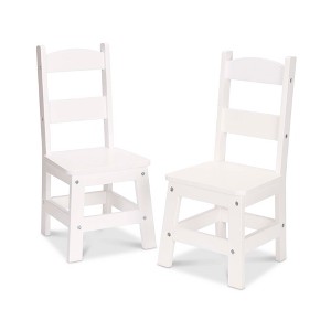 Melissa & Doug Wooden Chairs, Set of 2 - White Furniture for Playroom - 1 of 4