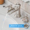 ALEXOUN Bathroom Faucets for Sink 3 Hole Brushed Nickel 8 inch Widespread Bathroom Sink Faucet with Pop Up Drain Double Lever Handle Faucet - 4 of 4
