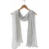 Pavilion Gift Company - Gray - 70" x 30" Lace Accent Scarf - Sweaters and Shawls - 2 of 2