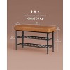 Mid-Century Modern Storage Bench with 300 lb Capacity - Synthetic Leather Shoe Rack Bench for Entryway, Durable & Stylish - 2 of 4