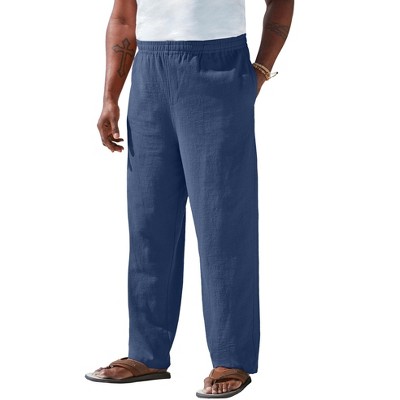 Kingsize Men's Big & Tall Elastic Waist Gauze Cotton Pants - Big - 7xl ...