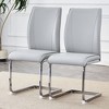 NicBex PU Leather Dining Chairs Set of 2,Upholstered Armless Kitchen Chair with High Back and Arched Metal Legs for Dining Room,Kitchen - 2 of 4