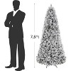 Artificial Christmas Tree with White Lights & Foldabe Metal Stand, Flocked Christmas Pine Trees for Home, Holiday Decoration - 2 of 4