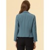 INSPIRE CHIC Women's Open Front Office Long Sleeve Lightweight Printed Floral Crop Suit Blazer - 4 of 4
