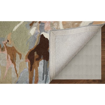 Dafney Multi-Color Floral Wool and Viscose Accent Rug