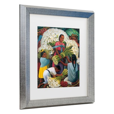 Trademark Fine Art - Diego Rivera 'The Flower Vendor' Matted Framed Art