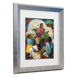 Trademark Fine Art - Diego Rivera 'The Flower Vendor' Matted Framed Art - 1 of 3