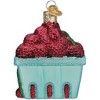 Old World Christmas Glass Blown Ornament for Christmas Tree, Carton of Raspberries - 2 of 4