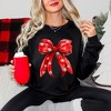 Simply Sage Market Women's Graphic Sweatshirt Coquette Christmas Snowflake Bow - 2 of 4