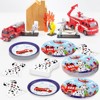 Hachikiko Firetruck Dog Plates and Napkins Set,Fire Station Dinner Dessert Plates Spotted Dogs Napkins Disposable Tableware Firedog Party Supplies - 4 of 4