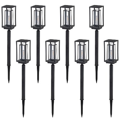 C Cattleya Black LED Outdoor Solar Path Lights,3000K Warm White/150 Lumen
