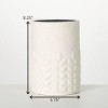 8.25"H Sullivans Modern Cement Leaf Tall Cream Pot, Cream - 4 of 4