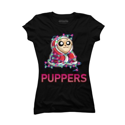 Junior's Design By Humans Comfy Christmas Pupper By Puppers T-Shirt