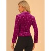 INSPIRE CHIC Women's Metallic Stars Printed Velvet 1 Button Business Office Crop Jacket - 4 of 4