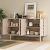 CENGHU Modern Buffet Cabinet, Storage Cabinet Sideboard with 4 Convex Pattern Doors and 2 Silver Handle, for Living Room, Dining Room - image 3 of 4