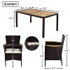 Yami 7-Piece Patio Dining Set, Garden PE Rattan Dining Table and Chairs Set with Cushions, Acacia Wood Tabletop, Outdoor Furniture - Maison Boucle - 4 of 4
