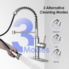 Chery Life Kitchen Faucet - Spring Kitchen Sink Faucet with 3 Modes Pull Down Sprayer, Single Handle&Deck Plate for 1or3 Holes, 360°
 Rotation, Silver - 3 of 4
