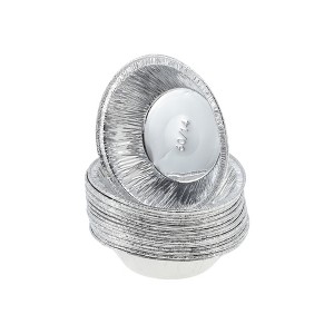 Unique Bargains Cupcake Liners Small Round Disposable Egg-tart Cups Aluminum Foil Silver Tone 50 Pcs - 1 of 4