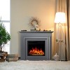 Kismile 36" Electric Fireplace with Mantel,Electric Fireplace TV Stand,Adjustable Realistic LED Flame with Remote Control - 2 of 4